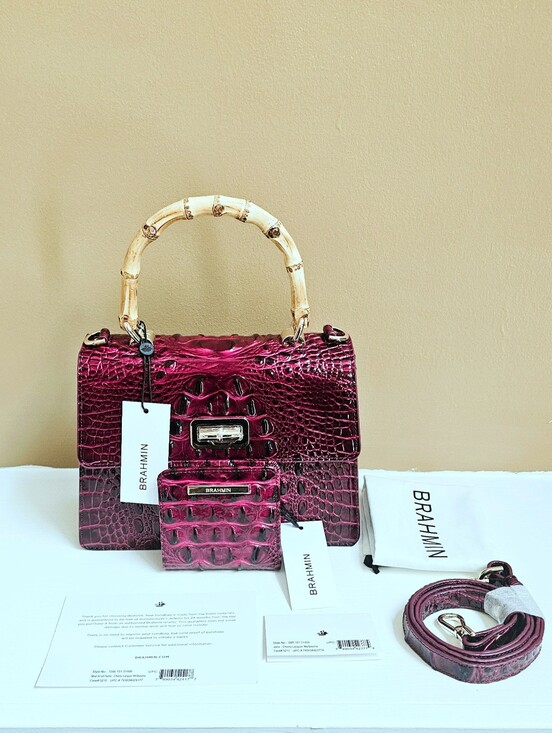 Brahmin Handbags - NWT Brahmin CHERRY LACQUER Mod Small Hallie w/Jane Wallet
